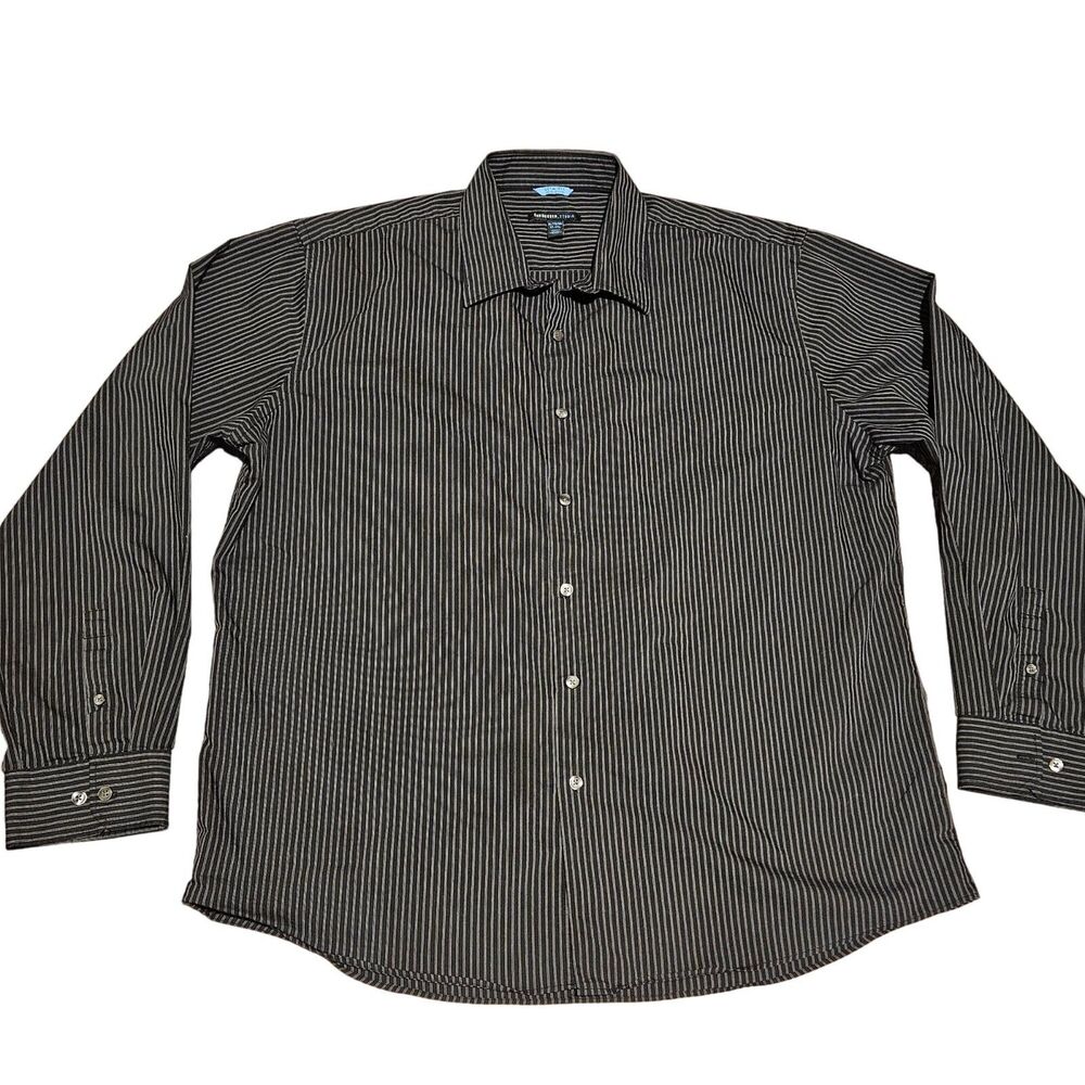 Van Heusen Studio Men's Slim Fit Long Sleeve Striped Button Down Shirt Size XL